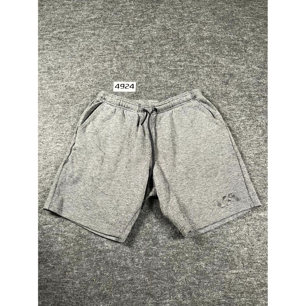RVCA Running Shorts Mens Small Heather‎ Gray Spellout Logo Workout Drawstring
